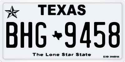 TX license plate BHG9458