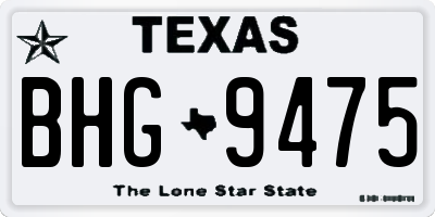 TX license plate BHG9475