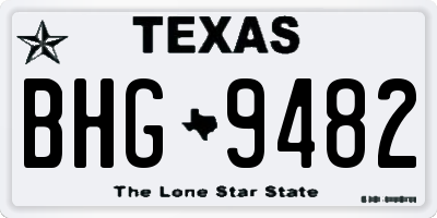 TX license plate BHG9482