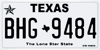 TX license plate BHG9484