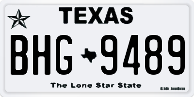 TX license plate BHG9489