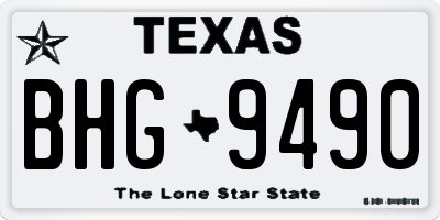 TX license plate BHG9490