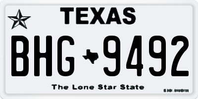 TX license plate BHG9492