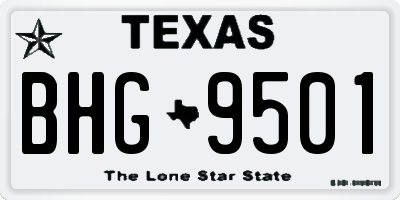 TX license plate BHG9501