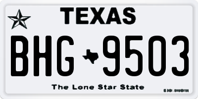 TX license plate BHG9503