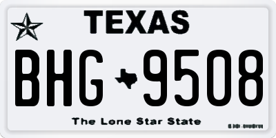 TX license plate BHG9508