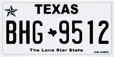 TX license plate BHG9512