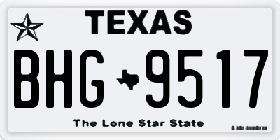 TX license plate BHG9517