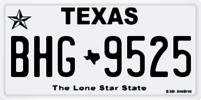 TX license plate BHG9525