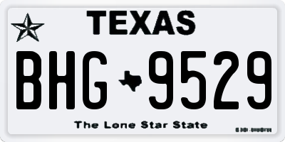 TX license plate BHG9529