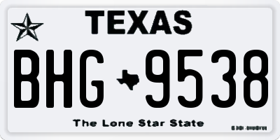 TX license plate BHG9538