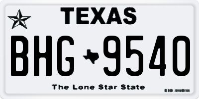 TX license plate BHG9540