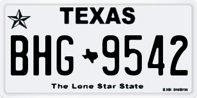 TX license plate BHG9542