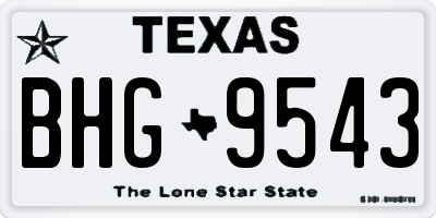TX license plate BHG9543