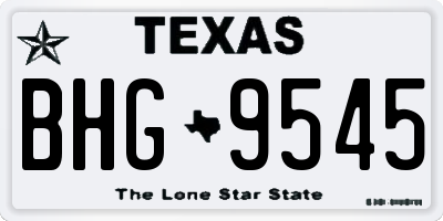 TX license plate BHG9545