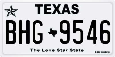 TX license plate BHG9546