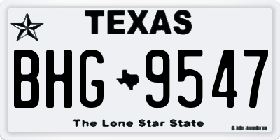 TX license plate BHG9547