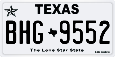 TX license plate BHG9552