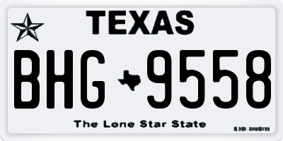 TX license plate BHG9558