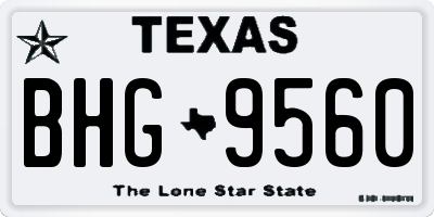 TX license plate BHG9560