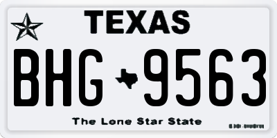 TX license plate BHG9563