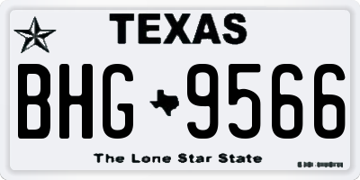 TX license plate BHG9566