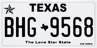 TX license plate BHG9568