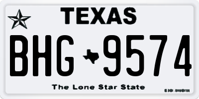 TX license plate BHG9574