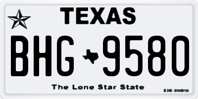 TX license plate BHG9580