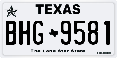 TX license plate BHG9581