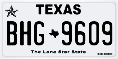 TX license plate BHG9609