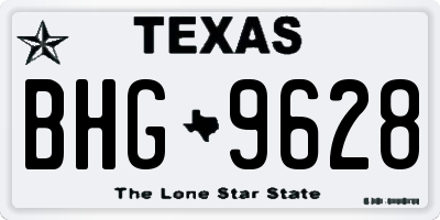 TX license plate BHG9628