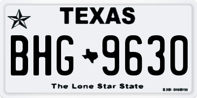 TX license plate BHG9630