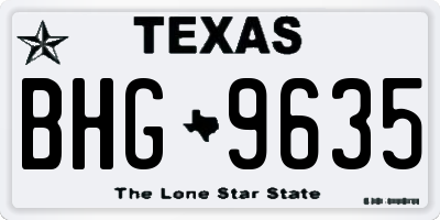 TX license plate BHG9635
