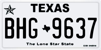 TX license plate BHG9637