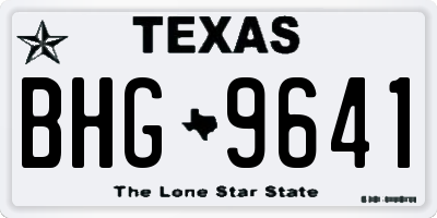 TX license plate BHG9641