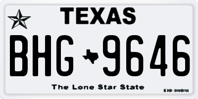 TX license plate BHG9646