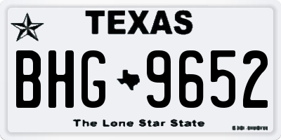 TX license plate BHG9652