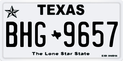 TX license plate BHG9657