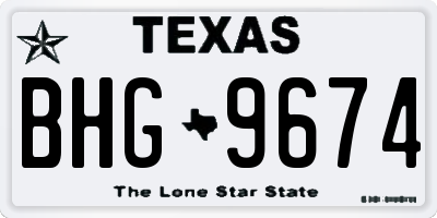 TX license plate BHG9674