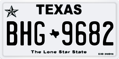 TX license plate BHG9682