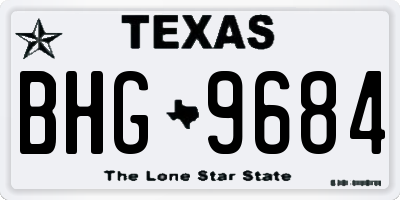 TX license plate BHG9684