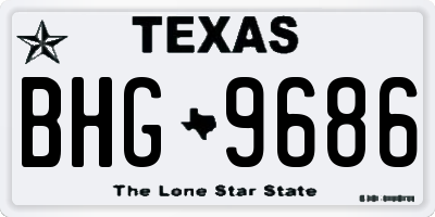 TX license plate BHG9686