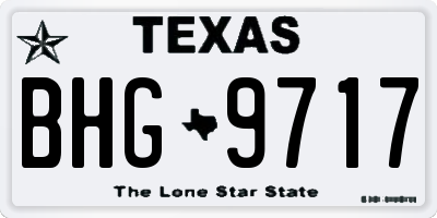 TX license plate BHG9717