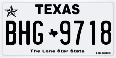 TX license plate BHG9718