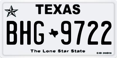 TX license plate BHG9722