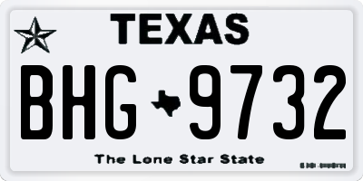 TX license plate BHG9732