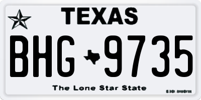 TX license plate BHG9735