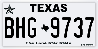 TX license plate BHG9737