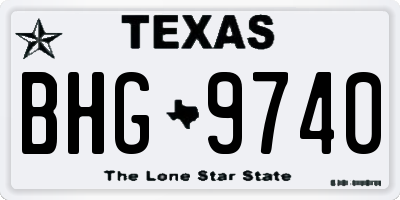 TX license plate BHG9740
